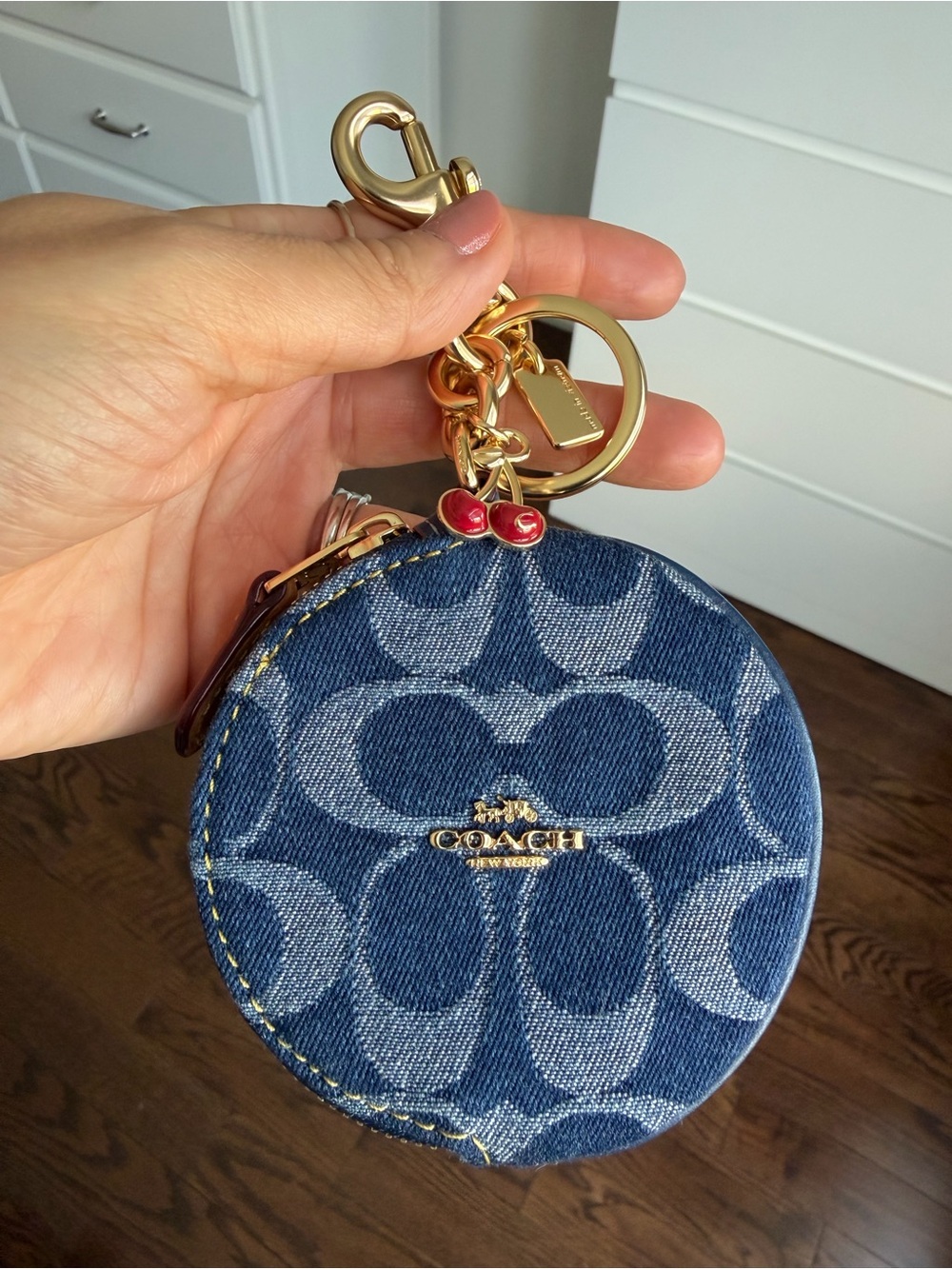 Coach Denim Keychain Coin Purse Bag Charm